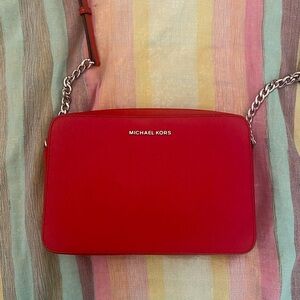 Michael Kors red crossbody bag